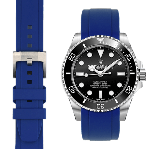 Curved End Rubber Strap with Tang Buckle for Rolex Sub Ceramic No-Date
