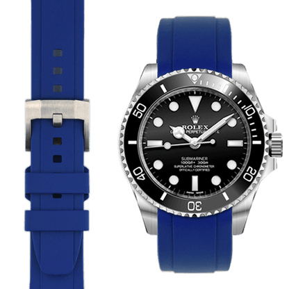 Curved End Rubber Strap with Tang Buckle for Rolex Sub Ceramic No-Date
