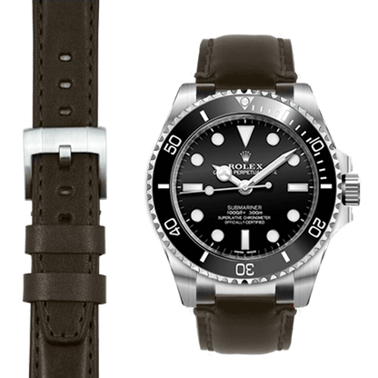 Steel End Link Leather Strap System for the Rolex Sub Ceramic No-Date