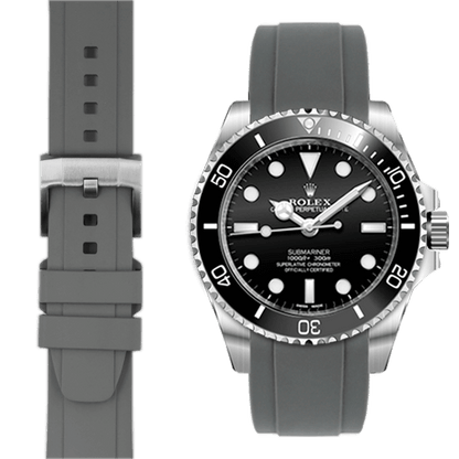 Curved End Rubber Strap with Tang Buckle for Rolex Sub Ceramic No-Date