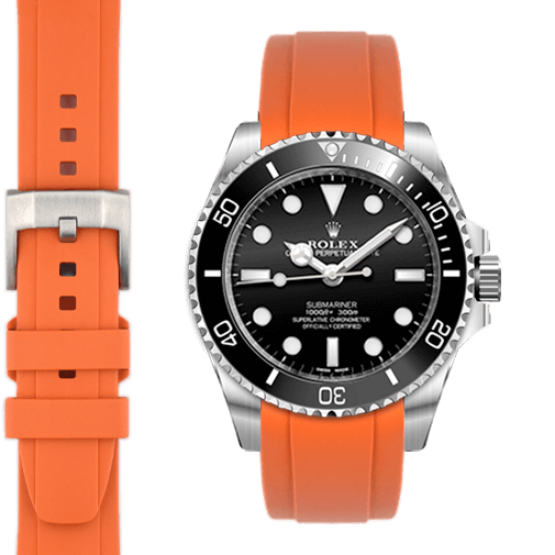 Curved End Rubber Strap with Tang Buckle for Rolex Sub Ceramic No-Date