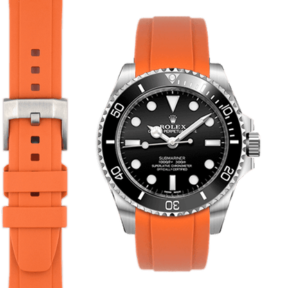 Curved End Rubber Strap with Tang Buckle for Rolex Sub Ceramic No-Date