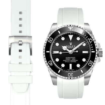 Curved End Rubber Strap with Tang Buckle for Rolex Sub Ceramic No-Date