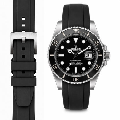Curved End Rubber Strap for Rolex Submariner 41mm with Tang Buckle (2020 Release)