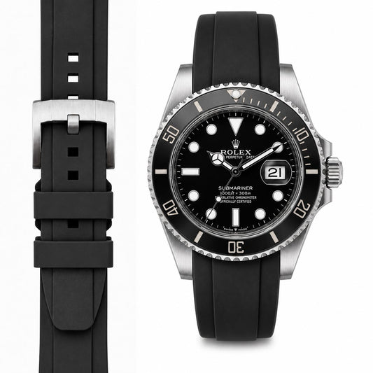 Curved End Rubber Strap for Rolex Submariner 41mm with Tang Buckle (2020 Release)