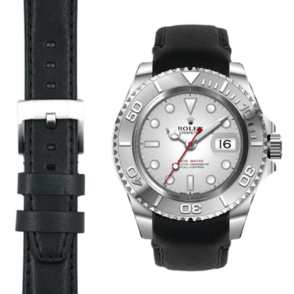 Curved End Leather Strap for Rolex Yacht-Master with Tang Buckle