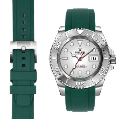 Curved End Rubber Strap for Rolex Yacht-Master with Tang Buckle