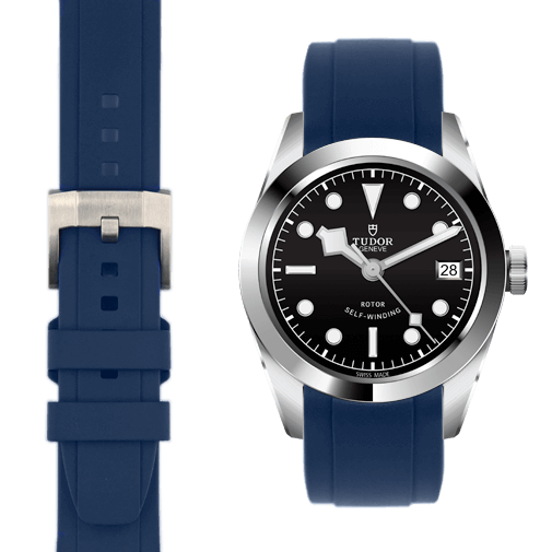 Curved End Rubber Strap for Tudor Black Bay 41