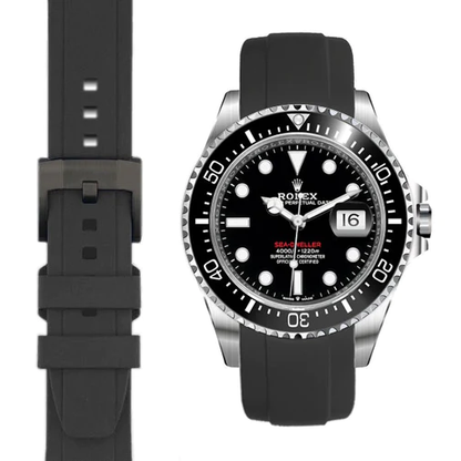 Curved End Rubber Strap for Rolex Sea-Dweller 43mm with Tang Buckle