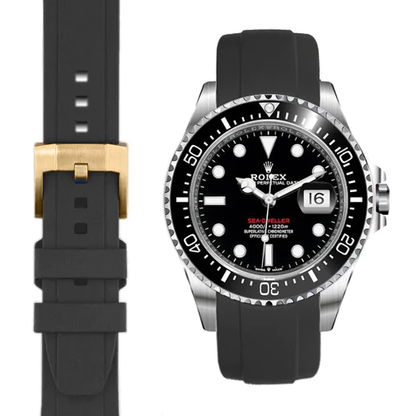 Curved End Rubber Strap for Rolex Sea-Dweller 43mm with Tang Buckle
