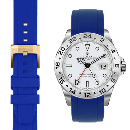Curved End Rubber Strap for Rolex Explorer II with Tang Buckle