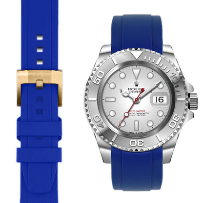 Curved End Rubber Strap for Rolex Yacht-Master with Tang Buckle
