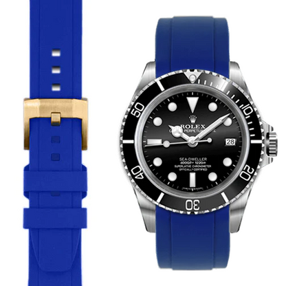 Curved End Rubber Strap for Rolex Sea-Dweller with Tang Buckle