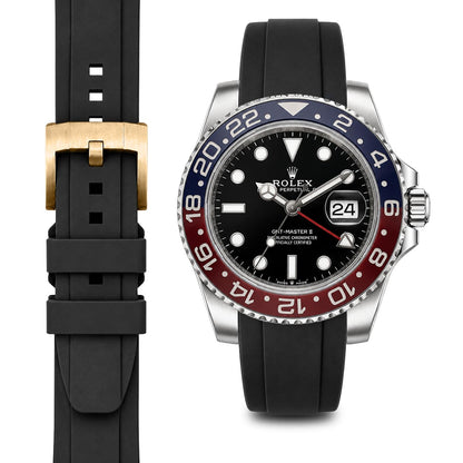 Curved End Rubber Strap for Rolex GMT Ceramic Jubilee with Tang Buckle