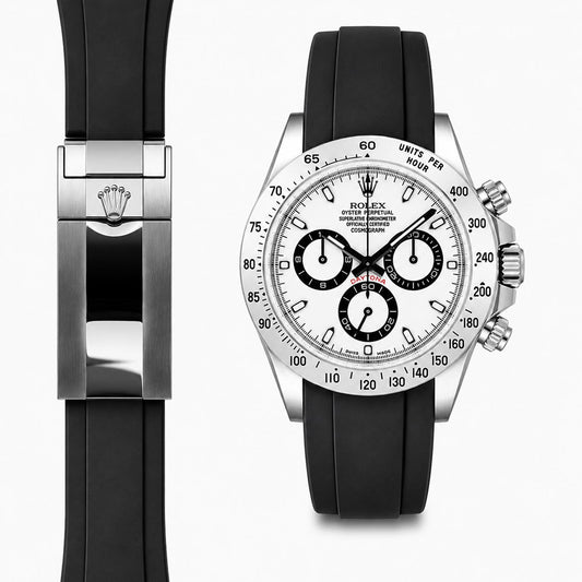Curved End Rubber Strap for Rolex Daytona Deployant