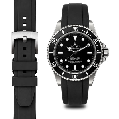 Curved End Rubber Strap for Rolex Submariner No-Date with Tang Buckle