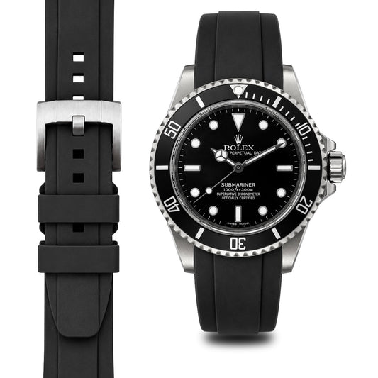 Curved End Rubber Strap for Rolex Submariner No-Date with Tang Buckle