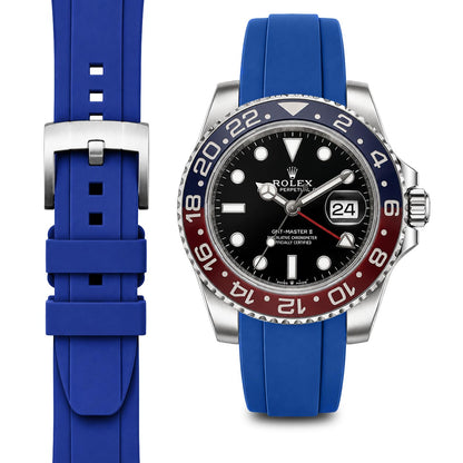 Curved End Rubber Strap for Rolex GMT Ceramic Jubilee with Tang Buckle