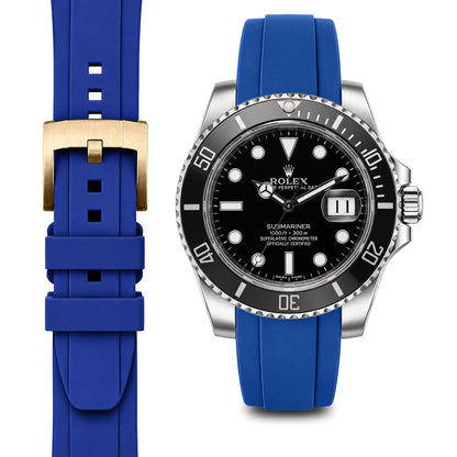 Curved End Rubber Strap for Rolex Submariner Ceramic with Tang Buckle
