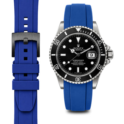 Curved End Rubber Strap for Rolex Submariner with Tang Buckle