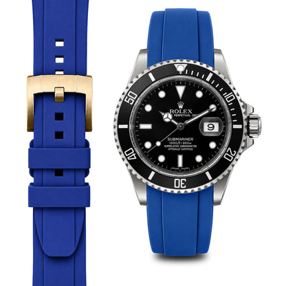Curved End Rubber Strap for Rolex Submariner with Tang Buckle