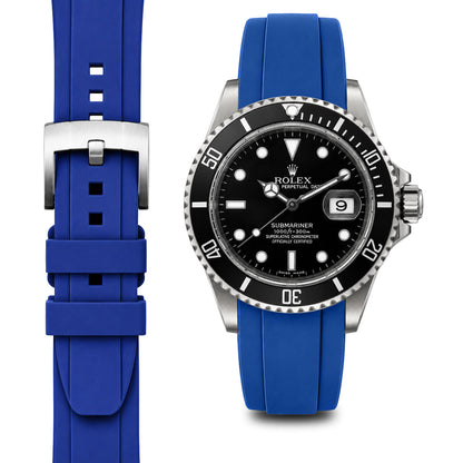 Curved End Rubber Strap for Rolex Submariner with Tang Buckle