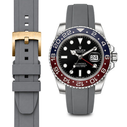 Curved End Rubber Strap for Rolex GMT Ceramic Jubilee with Tang Buckle