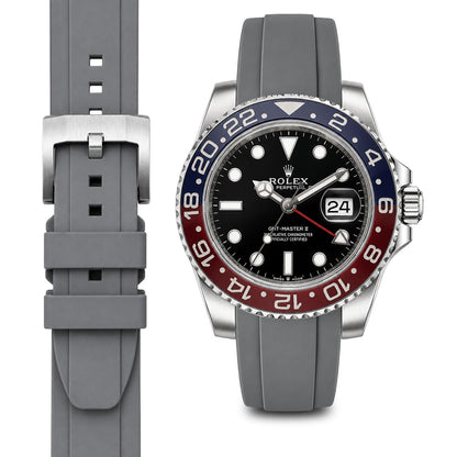 Curved End Rubber Strap for Rolex GMT Ceramic Jubilee with Tang Buckle
