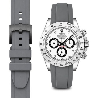 Curved End Rubber Strap for Rolex Daytona with Tang Buckle
