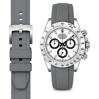 Curved End Rubber Strap for Rolex Daytona with Tang Buckle