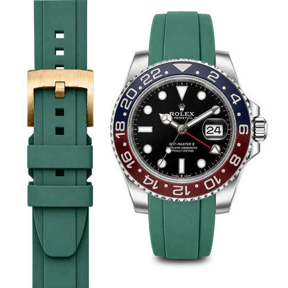 Curved End Rubber Strap for Rolex GMT Ceramic Jubilee with Tang Buckle