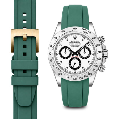 Curved End Rubber Strap for Rolex Daytona with Tang Buckle