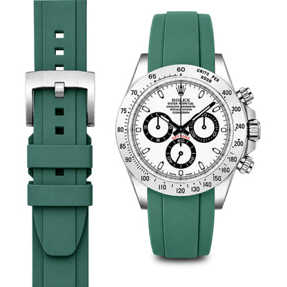 Curved End Rubber Strap for Rolex Daytona with Tang Buckle