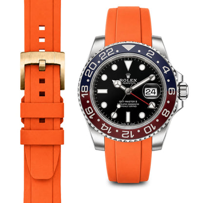 Curved End Rubber Strap for Rolex GMT Ceramic Jubilee with Tang Buckle