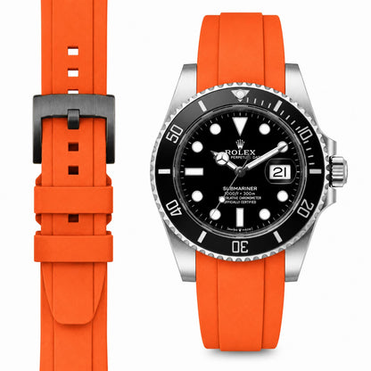 Curved End Rubber Strap for Rolex Submariner 41mm with Tang Buckle (2020 Release)