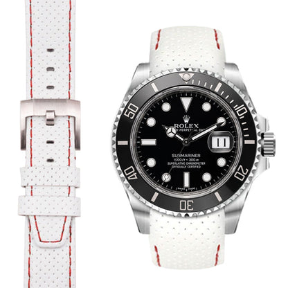 Curved End Racing Leather Strap for Rolex Submariner Ceramic with Tang Buckle