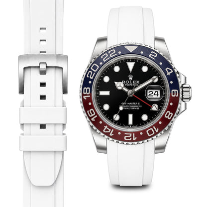 Curved End Rubber Strap for Rolex GMT Ceramic Jubilee with Tang Buckle