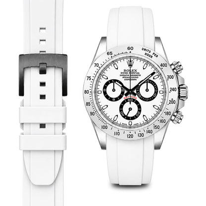 Curved End Rubber Strap for Rolex Daytona with Tang Buckle
