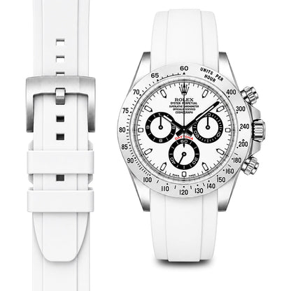 Curved End Rubber Strap for Rolex Daytona with Tang Buckle