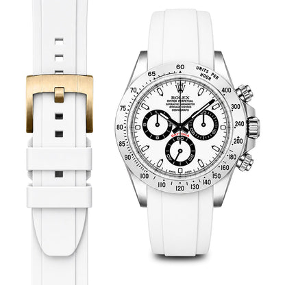 Curved End Rubber Strap for Rolex Daytona with Tang Buckle