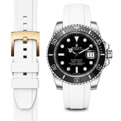 Curved End Rubber Strap for Rolex Submariner Ceramic with Tang Buckle