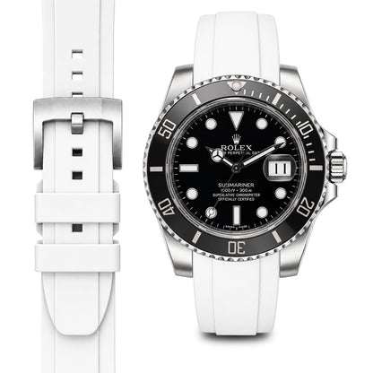 Curved End Rubber Strap for Rolex Submariner Ceramic with Tang Buckle