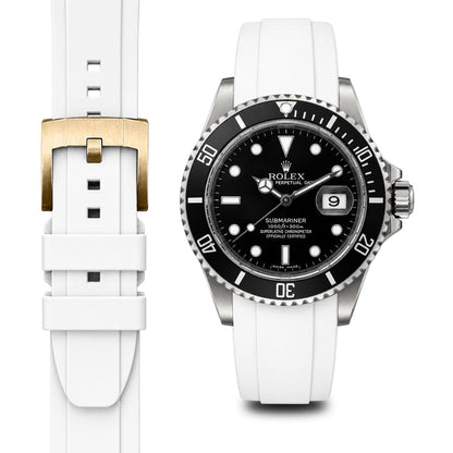 Curved End Rubber Strap for Rolex Submariner with Tang Buckle
