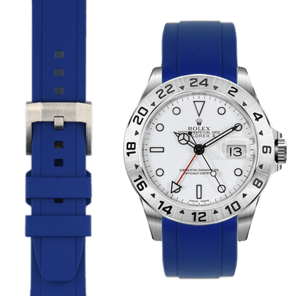 Curved End Rubber Strap for Rolex Explorer II with Tang Buckle