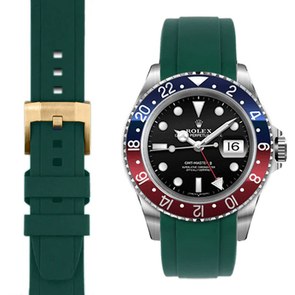 CURVED END RUBBER STRAP FOR ROLEX GMT MASTER I & II WITH TANG BUCKLE