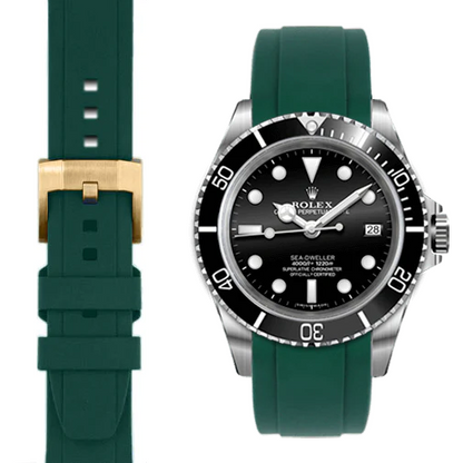 Curved End Rubber Strap for Rolex Sea-Dweller with Tang Buckle