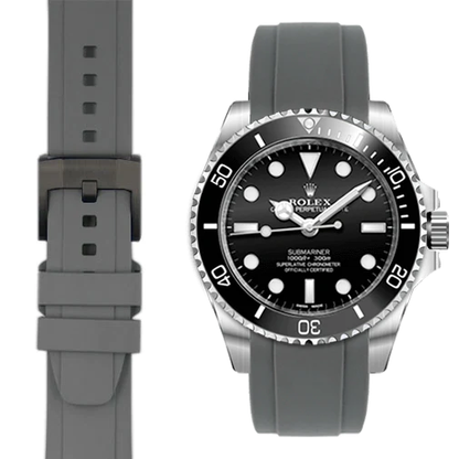 Curved End Rubber Strap with Tang Buckle for Rolex Sub Ceramic No-Date