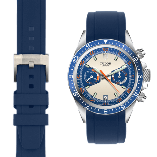 Curved End Rubber Strap for Tudor Heritage Chronograph