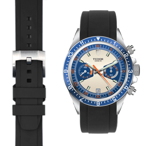 Curved End Rubber Strap for Tudor Heritage Chronograph