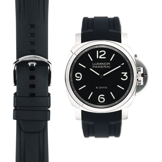 Curved End Rubber Strap for Panerai Luminor 44mm Models with Tang Buckle